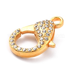 Застежки из сплава со стразами в виде когтей омара PALLOY-L166-01G