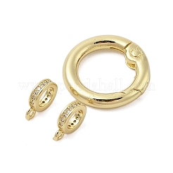Блокирующее кольцо стойка покрытие латунь микропаве кубический цирконий подвески&nbsp;KK-Z074-37G
