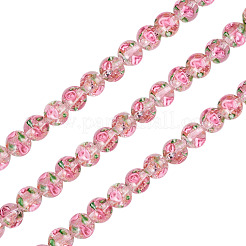 1 нить бусины ручной работы из песочного золота в технике лэмпворк&nbsp;LAMP-TA0002-09A