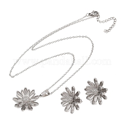 Комплект из ожерелий и серег-гвоздиков из нержавеющей стали 304 для женщин&nbsp;SJEW-G086-01P