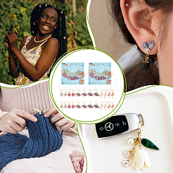 Фламинго/Инь Ян цветок/слон из сплава эмали подвесные маркеры для стежков HJEW-AB00460