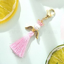 Подвеска-кисточка из стеклянного жемчуга и бисера «миюки» в виде ангела HJEW-MZ00197-03