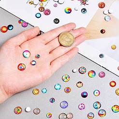 280pcs 4 Arten Glascabochons mit flacher Rückseite&nbsp;GGLA-SZ0001-32