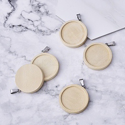 Деревянная подвеска кабошон настройки WOOD-TAC0001-B-02