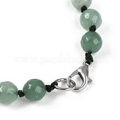 Ожерелья из граненых круглых бусин из натурального зеленого авантюрина 8 мм NJEW-F327-01A-02