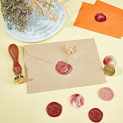 2 шт. 2 стиля золотистого тона латунной восковой печати головки штампа AJEW-CP0005-99