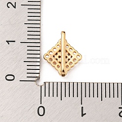 Многожильные звенья из латуни с ромбическим паве ZIRC-R021-01E-G