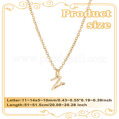 1 шт. ожерелье с подвеской в виде буквы из нержавеющей стали 304&nbsp;NJEW-LP0001-39Z-G