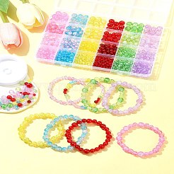 Наборы для изготовления браслетов из круглых стеклянных бусин с эффектом потрескивания своими руками&nbsp;DIY-FS0008-18