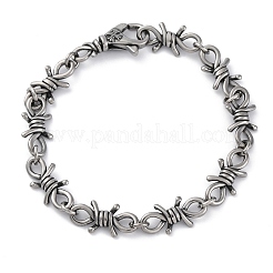 Браслеты из хирургической нержавеющей стали 316 с большими звеньями из колючей проволоки для мужчин и женщин BJEW-Q349-17AS