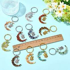 7 шт. брелок из натуральных и синтетических драгоценных камней&nbsp;KEYC-FS00044-02