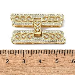 Реечное покрытие латунь микро паве прозрачный кубический цирконий складные застежки KK-M282-19G