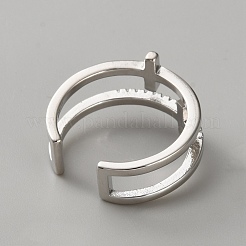 Anillos de puño abiertos ajustables de latón&nbsp;RJEW-WH0017-22P