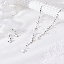 Комплект из ожерелья и серег из сплава со стразами&nbsp;SJEW-LP0001-45