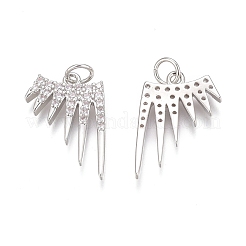 Латунные микропаве прозрачные подвески с фианитом ZIRC-Z008-33P