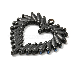 イオンプレーティング（IP）304ステンレスペンダント  ハートチャーム  ブラック  25x24x2mm  穴：1.8mm&nbsp;STAS-C079-16B