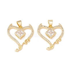 Латунные микропаве прозрачные подвески с фианитом&nbsp;KK-G415-14G