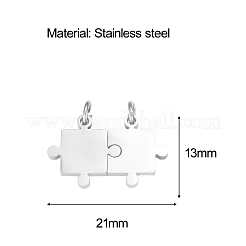 Geteilte Anhänger aus Edelstahl 304&nbsp;PW-WG12405-01
