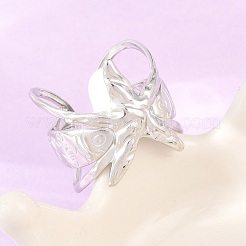 女性用304ステンレススチールカフオープンリング  ヒトデ  ステンレス鋼色  18.5mm  usサイズ8 1/2(18.5mm)&nbsp;RJEW-A102-02P