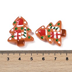 クリスマステーマの手作りランプワークビーズ  クリスマスツリー  チョコレート  25~26.5x18.5~22.5x6.5~7.5mm  穴：1.6~1.8mm&nbsp;X1-LAMP-I027-07M
