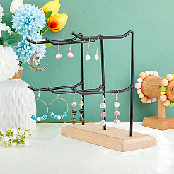 2-ярусные 3-рядные деревянные витрины для украшений EDIS-WH0016-008A