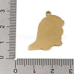 ステンレスペンダント201個  センザンコウチャーム  ゴールドカラー  24.5x23.5x1.5mm  穴：1mm&nbsp;STAS-C095-28G