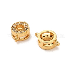 Подвески-пончики с микропаве из прозрачного кубического циркония из латуни KK-H515-13G