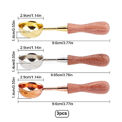 Cuchara para derretir sellos de cera con mango de acero inoxidable y latón&nbsp;TOOL-CP0001-28