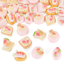 30 Stück Erdbeere undurchsichtige Harz Decoden Cabochons&nbsp;RESI-TADJ0001-16