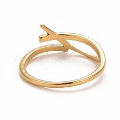 Anillo de dedo cruzado con circonita cúbica transparente&nbsp;RJEW-F122-03B