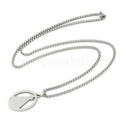 201 ожерелье из нержавеющей стали Nossa senhora aparecida с подвеской в виде Девы Марии для женщин&nbsp;LS-NJEW-K283-01P