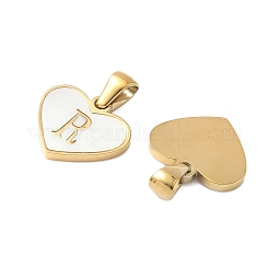 Сердце из натуральной белой ракушки из нержавеющей стали 304 с подвесками в виде инициалов STAS-R168-25G-R