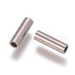 変色しにくい304ステンレススチールチューブビーズ  ステンレス鋼色  10x3mm  穴：2mm&nbsp;STAS-L216-23G-P