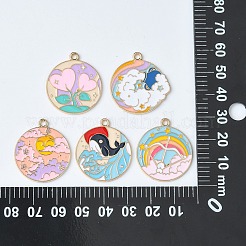 Colgantes de esmalte de aleación 25pcs 5 estilos&nbsp;ENAM-CJ0004-45