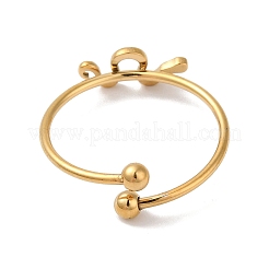 Ионное покрытие (ip) 304 нержавеющая сталь змея открытые манжеты кольца для женщин&nbsp;RJEW-M167-07G