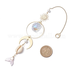 Подвесные украшения из стекла в форме рыбьего хвоста HJEW-JM03173