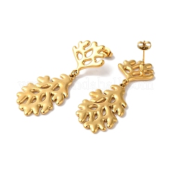 Серьги-гвоздики из нержавеющей стали 304 с ионным покрытием (IP) для женщин&nbsp;EJEW-L287-013G