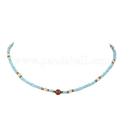 Колье из окрашенного натурального агата NJEW-JN04349