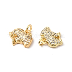 Латунные микропаве прозрачные подвески с фианитом ZIRC-L103-039G