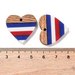 Подвески из непрозрачной полосатой смолы и орехового дерева в честь Дня независимости RESI-U010-02V