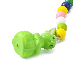 Пластиковые подвесные украшения с кроликом на пасху HJEW-TAC0013-11B