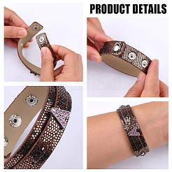 10шт 10-х цветные браслеты из искусственной кожи&nbsp;BJEW-CL0001-26