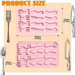 12 moule en silicone en forme de couteau et de fourchette&nbsp;ST-CJ0007-24
