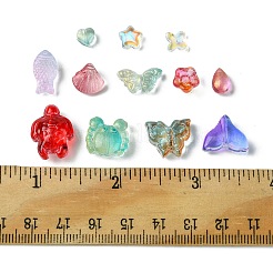 120шт 12 набора прозрачных стеклянных бусин в стиле GLAA-FS0001-69