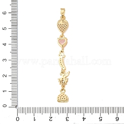 Grandi ciondoli in ottone con micro pavé di zirconi rosa&nbsp;CU-CBA2C2D-17G
