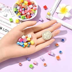 200 шт. 2-х видов полосатых смоляных бусин RESI-YW0002-11