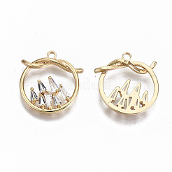 Латунные микропаве прозрачные подвески с фианитом KK-S356-169G-NF