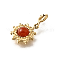 Подвесной светильник из нержавеющей стали 304 с натуральным сердоликом (окрашенным и нагретым) в виде солнца STAS-H202-50G