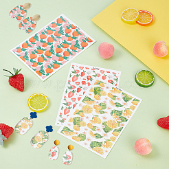 3 stücke 3 arten obst muster keramik ton wasser transfer papier&nbsp;DIY-GA0002-95