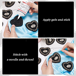 Сердце с аппликацией от сглаза DIY-WH0401-28